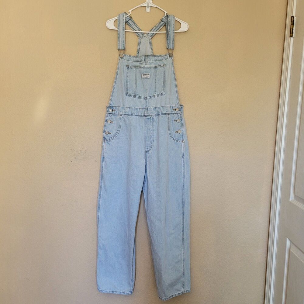 Levi's Vintage Overalls Bibs Womens L Blue Denim Adjustable Casual 100% Cotton